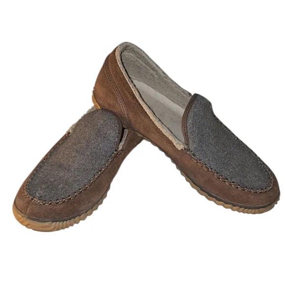 Sorel Men's Dude Moc Size 10, Brown and Gray Loafers - Picture 1 of 7